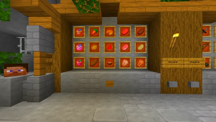 Bright, smooth item icons in wooden frames