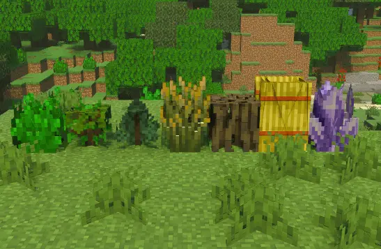 Vivid blocks and plants with enhanced lighting