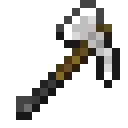 Pixelated silver axe with wooden handle