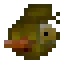 Pixelated yellow rubber duck with orange beak
