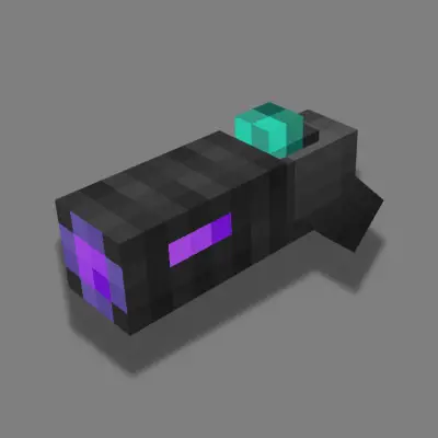 Blocky robotic creature with purple accents