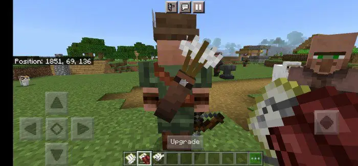 Archer villager holding arrows in a village