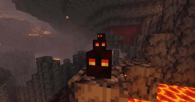 Cute magma plushies near lava on rocks