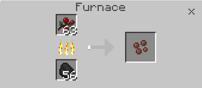 Berries smelting into food in furnace