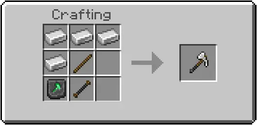 Crafting recipe for a custom battle axe