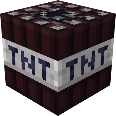 Blocky TNT with dark red texture and fuse