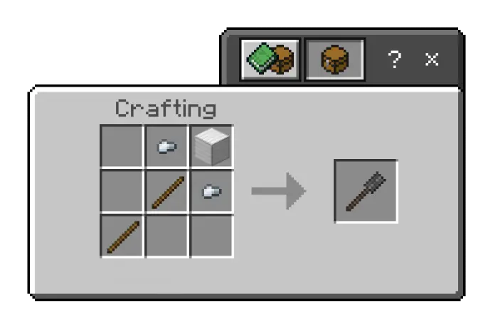 Crafting recipe for a new mace weapon