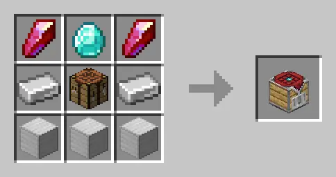 Crafting recipe for the Uncrafter block
