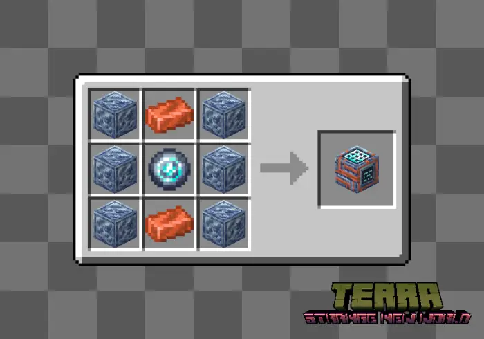 Crafting recipe for a high-tech gadget block