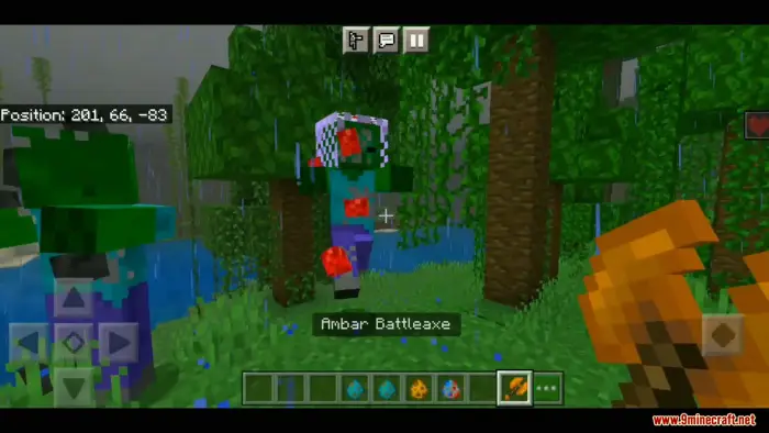 Player wielding Ambar Battleaxe vs zombies