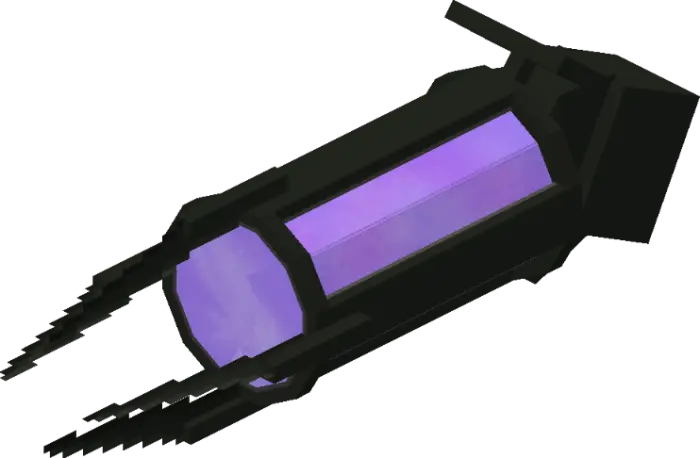 Futuristic 3D gravity gun with purple core