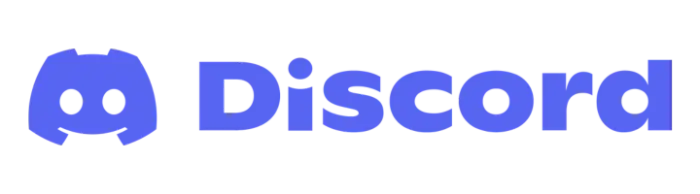 Discord logo with bold blue text