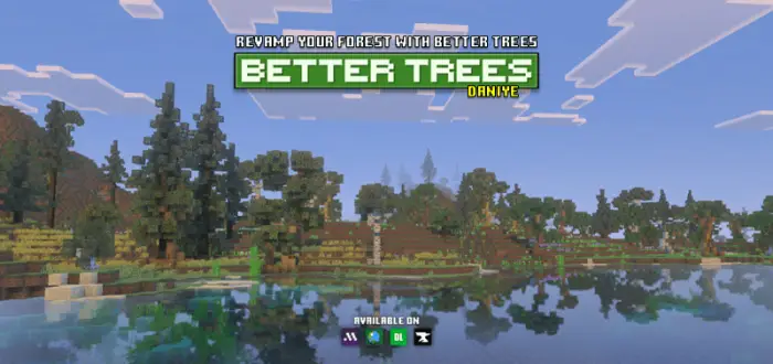 Lush, realistic trees reflected in a lake