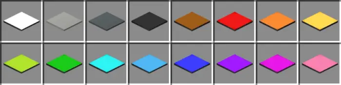 Colored futuristic tiles in a grid layout