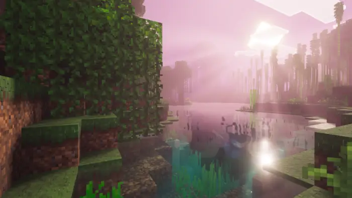 Realistic lighting and reflections by a lake