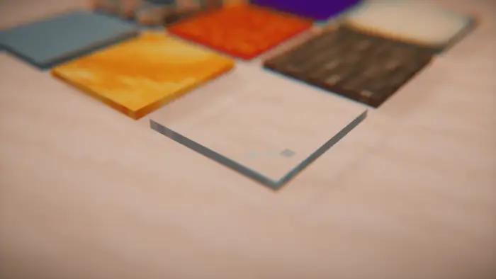 Colorful custom pressure plates on display