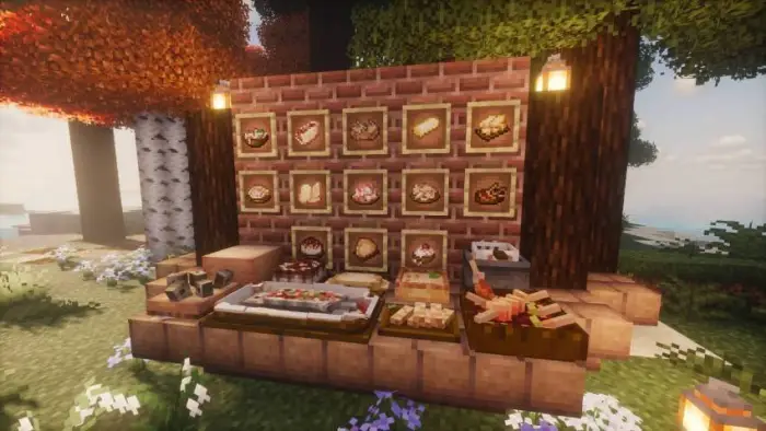 Pineapple-themed foods on display stand