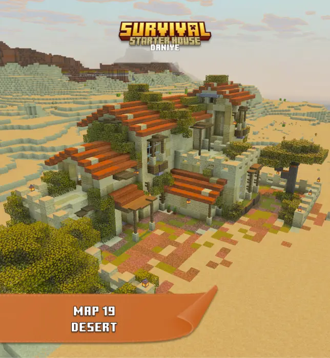 Desert starter house with red roofs