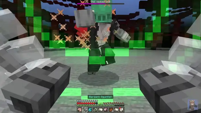 Boss battle using anime-inspired gauntlets
