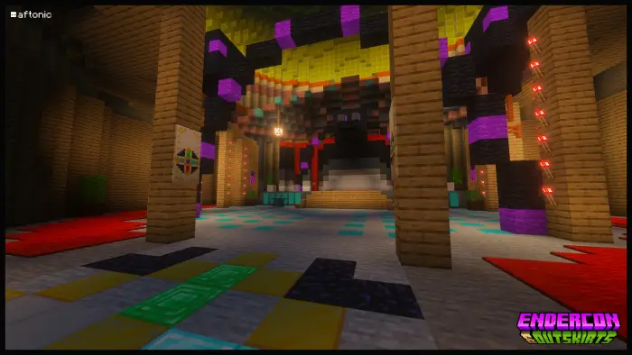 Main stage area with colorful block decor
