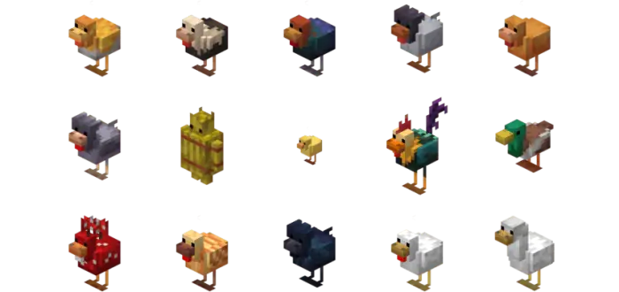 ALT text Chicken variants from Earth texture pack