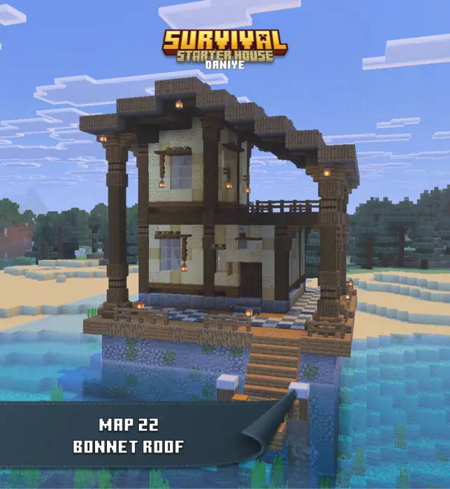 Two-story wooden house by the water