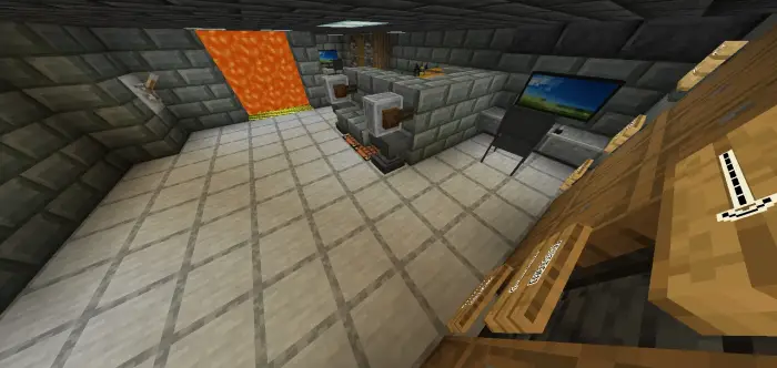 Underground bunker with lava and control room