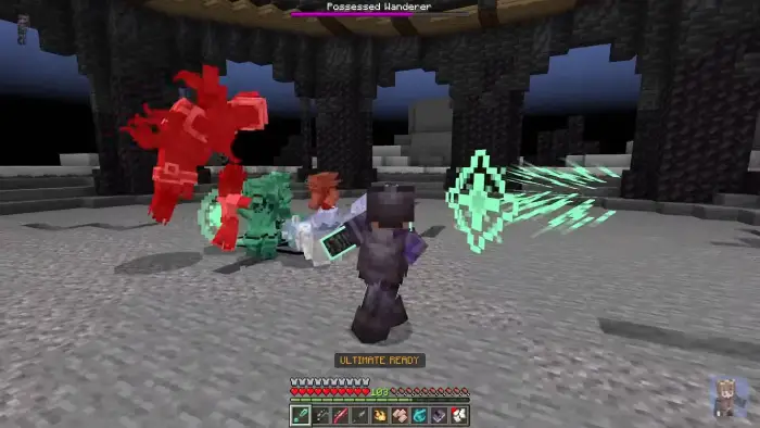 Player using anime abilities in boss fight