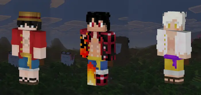 Three Straw Hat Pirate skins lineup