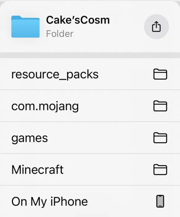 Folder view showing CakesCosm directory.