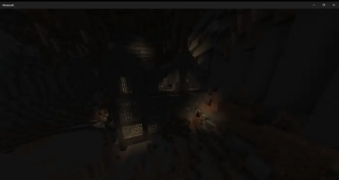 Dimly lit underground fortress structure