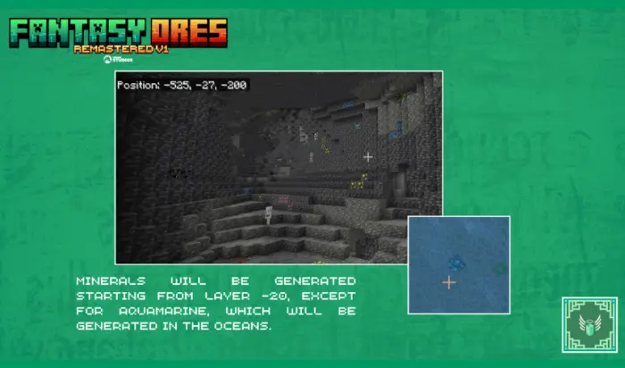 Cave with new colorful fantasy ores