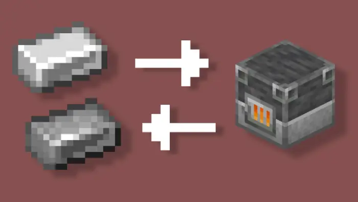 Two metal ingots and a blast furnace icon