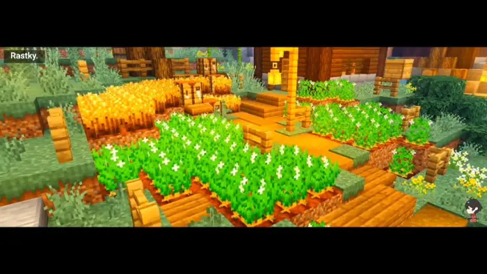 Lush, vibrant farm with enhanced textures