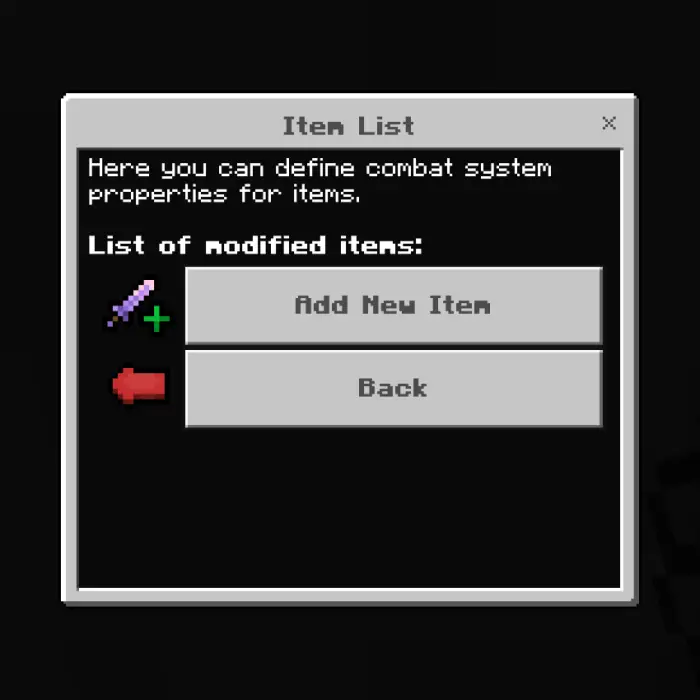 Game mod menu for customizing weapon items