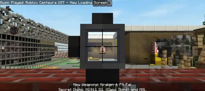 Player aiming weapon at distant target in mod