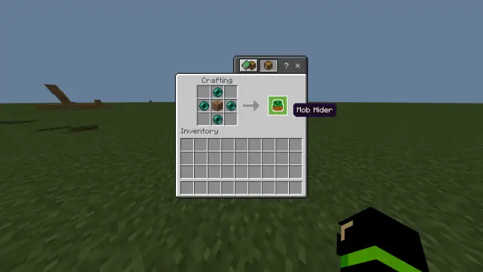 Crafting recipe for the Mob Hider tool