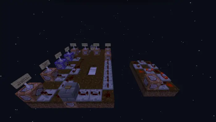 Command block trial platform at night