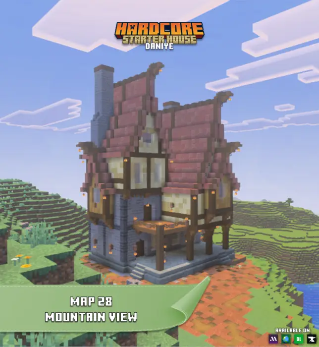 Medieval-style house on a mountain edge