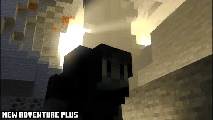 Blocky cave with a new animal mob emerging
