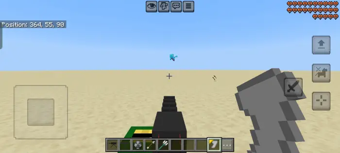 Player aiming with deployable machine gun