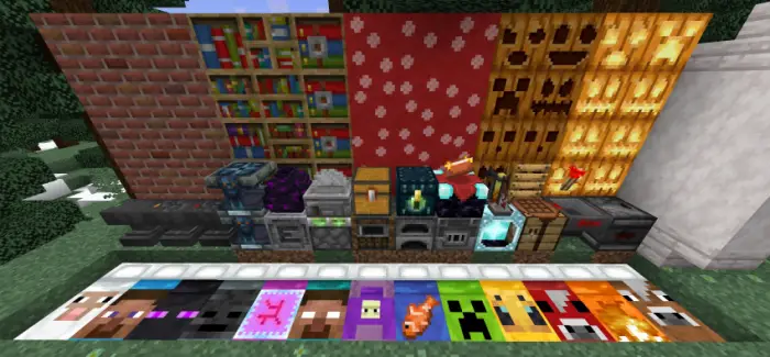 Various enhanced blocks and colorful textures