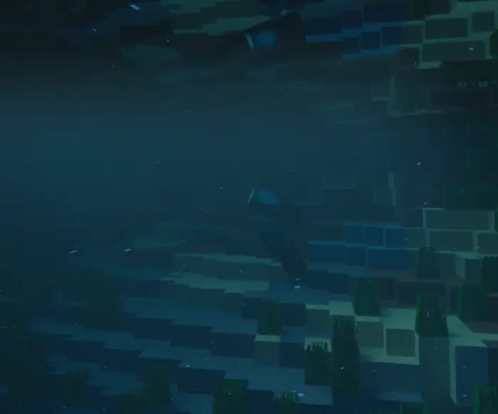 Underwater scene with enhanced lighting effects