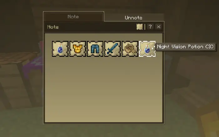 Inventory menu showing gear and potions.