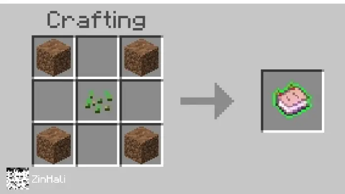 Crafting recipe for a plant-based item