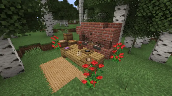 Outdoor kitchen with pineapple-themed foods