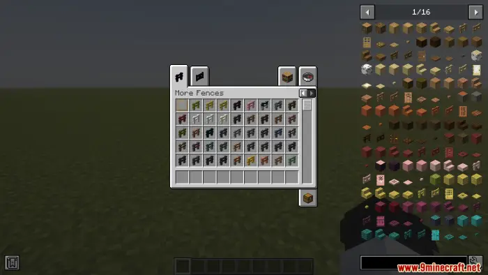 Game interface showing new fence designs