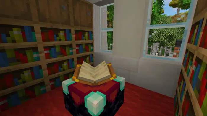 Enchanting room with bookshelves and windows