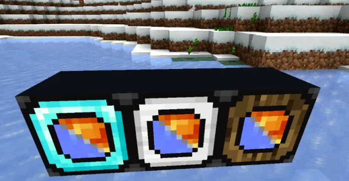 Three automated resource machines on ice