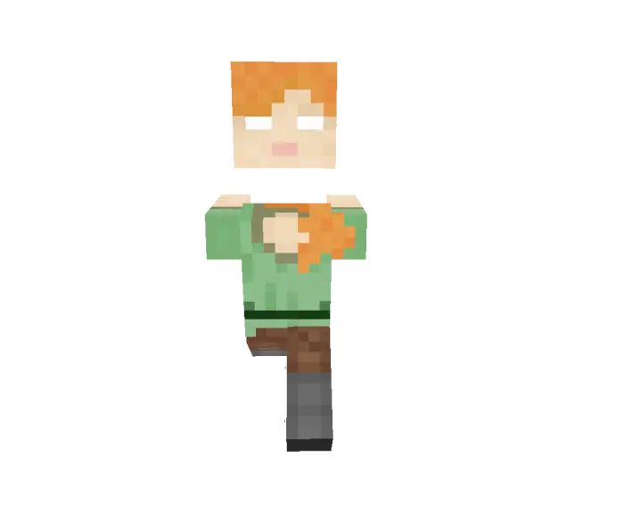 Pixelated character with glowing white eyes